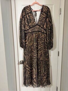 ASOS Brown & Black Printed Maxi Dress